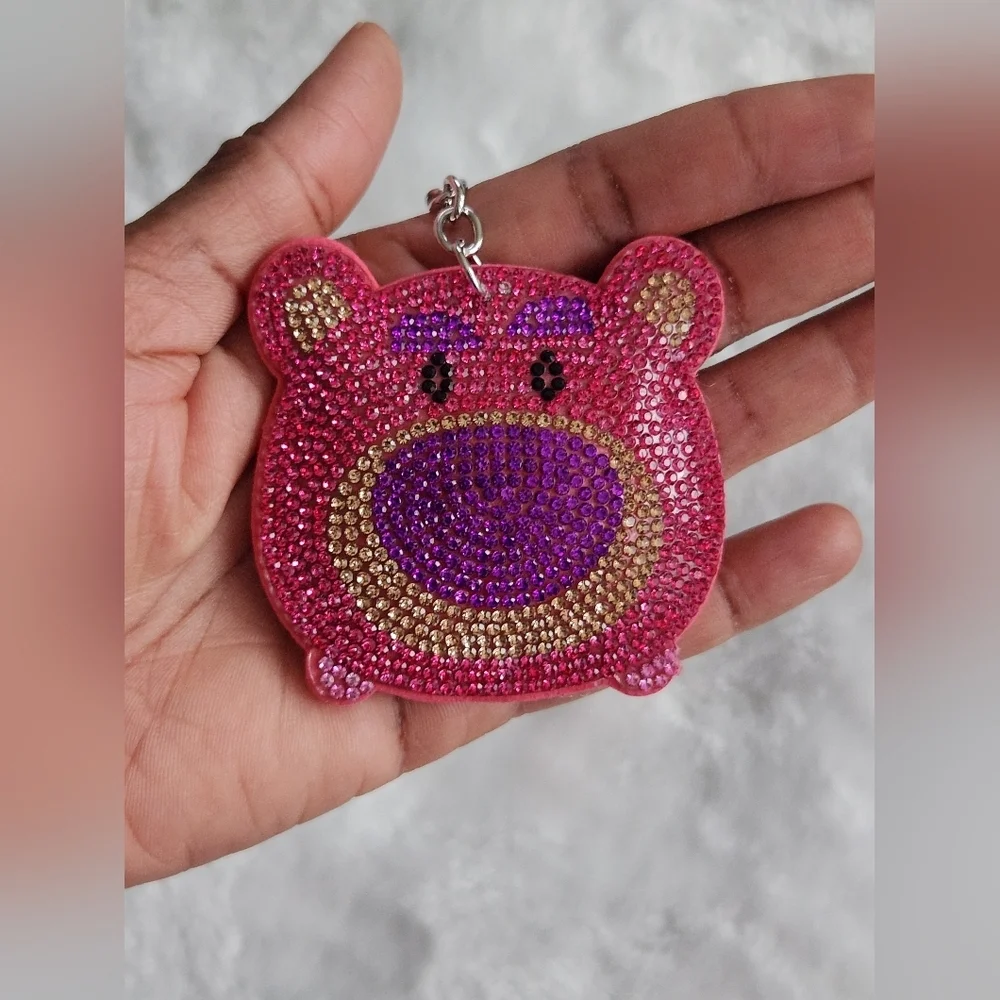 Toy Story Lotso Pink and Purple Bear Keychain Bag Charm